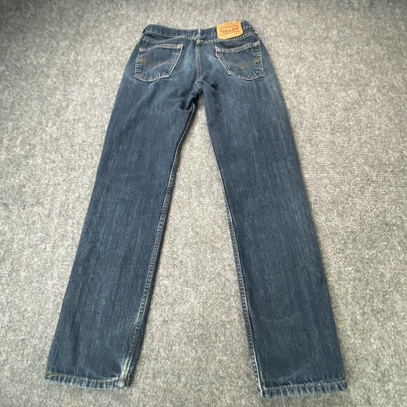 Levi's 514 Jeans Men’s 29x30.5 Blue Slim Straight Denim Distressed Uneven Fade - Picture 12 of 15